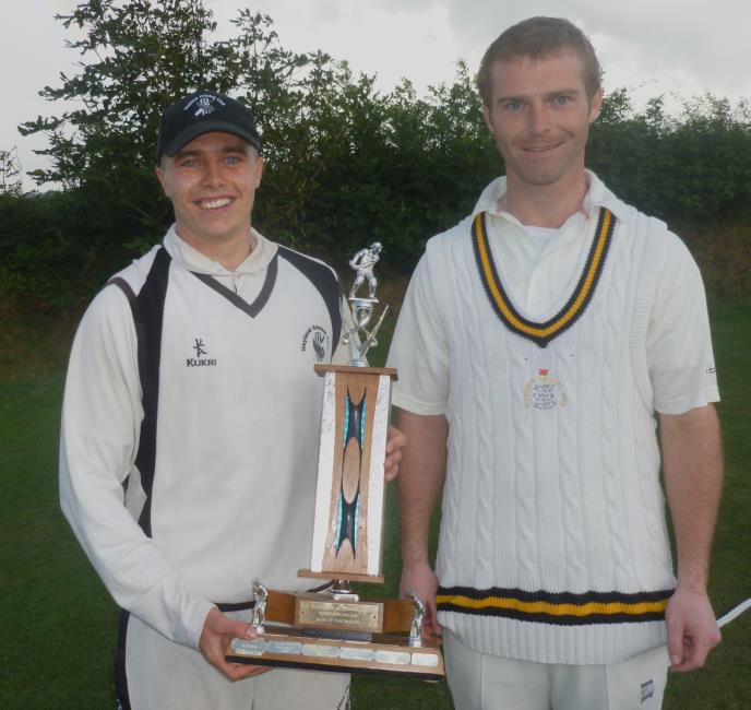 Man of the match Ashley Sutton with Llangwms top man Will Beresford Man of the match Ashley Sutton with Llangwms top man Will Beresford